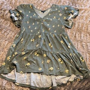 Torrid Flutter Sleeve high low top